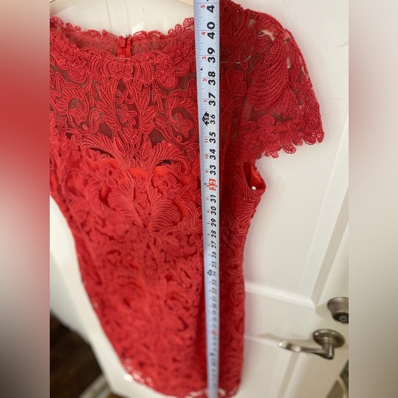 Tadashi Shoji Cherry Red Lace Sheath Dress - Picture 6 of 7